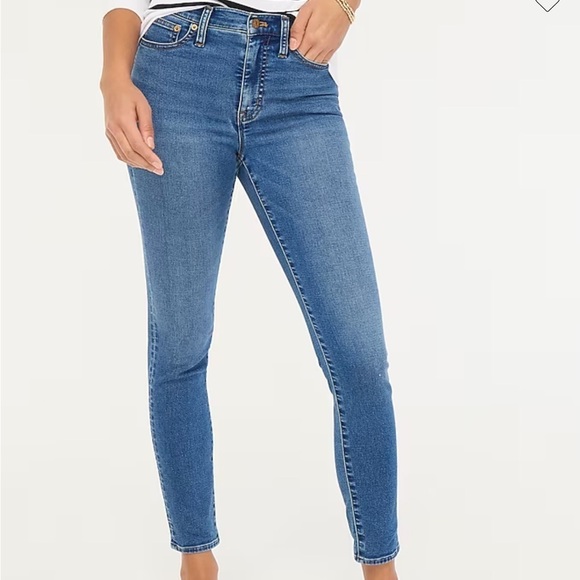 J crew cadet navy 9" mid-rise skinny jean in signature stretch+ - Picture 1 of 9